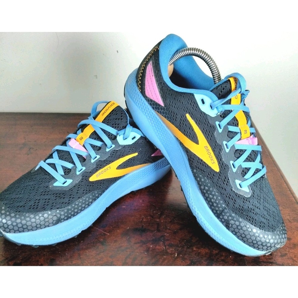 Brooks Divide 3 Women's Trail Running Shoes Size 9.5 Grey Blue Orange Outdoor
